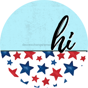 Patriotic Door Hanger Hi Dco - 01505 - Dh 18’ Round Wood